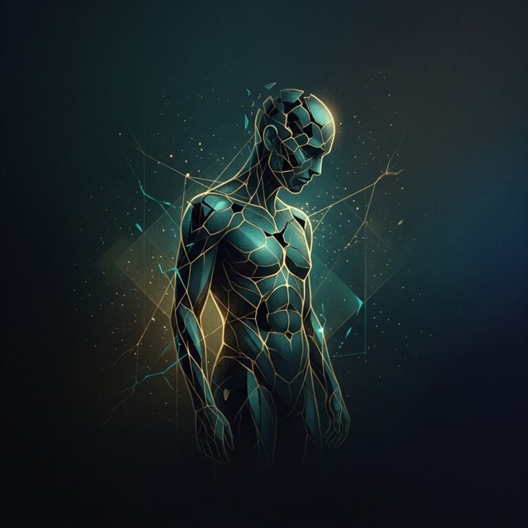 تمثيل بصري للإرهاق الاجتماعي يظهر شخصاً محاطاً بضغوط التوقعات والمجتمع الحديث بألوان داكنة تعبر عن الاغتراب.